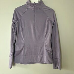 Apana Light Purple Quarter Zip Athletic Pullover with Thumbholes Small